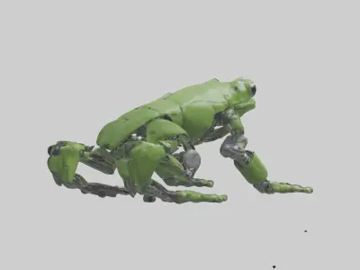 Robot version of a frog model Low-poly 3D model
