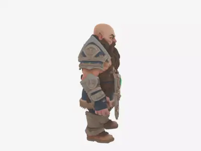 Intricate 3D Model of Majestic World of  Dwarf Stonekeeper 3D model