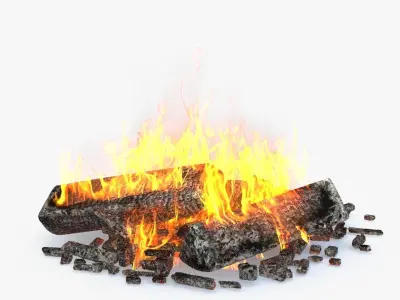 Bonfire v2 Low-poly 3D model