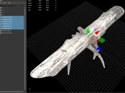 Driftwoods - Game Ready - PBR wooden stick Low-poly 3D model