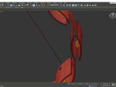 JANICE modern chandelier with glass and gold accents Low-poly 3D model