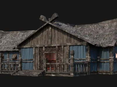 Old Viking House 4K Textures GameReady 188 Low-poly 3D model