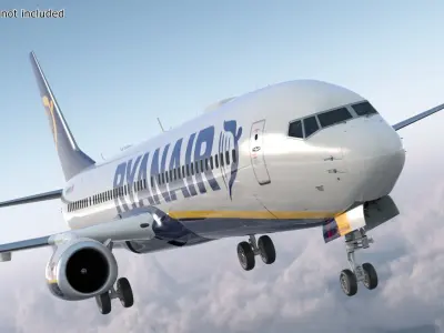  Ryanair Boeing 737-900 with Interior and Doors Rigged for Maya 