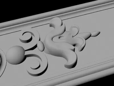 dekor ornate gold door handle 3D model