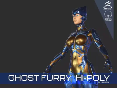 Ghost Fury Sci-Fi Android Cyber Hi-Poly 3D model