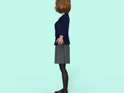 High School Student Girl 3D model