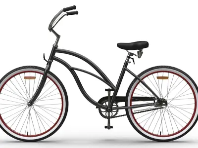  Classic Beach Cruiser Bicycle Rigged 