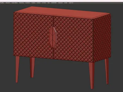 DUCCIO LEATHER CUPBOARD Low-poly 3D model