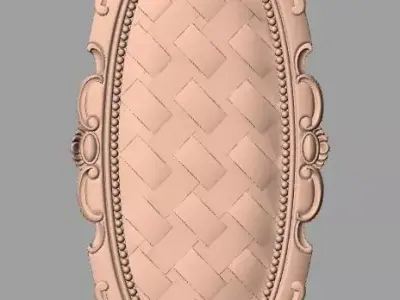 Door panel 3D STL relief model used for CNC router E026 3D model