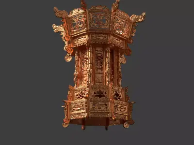 Chinese Palace Lantern  Low-poly 3D model 6