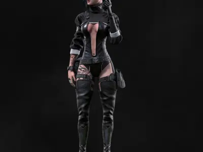 Judy - Game Ready female character in outfit Low-poly 3D model