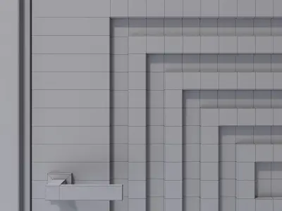 Interior door with square linear pattern 3D model