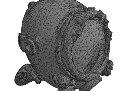 Weathered SciFi Diving Helmet Low-poly 3D model