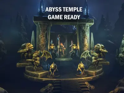 Abyss temple Low-poly 3D model