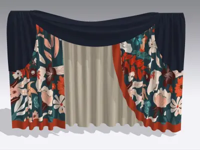 Curtain Low-poly 3D model
