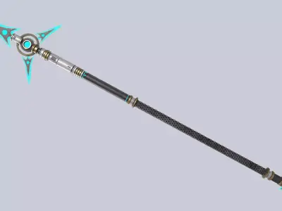 Scifi spear Low-poly 3D model buy