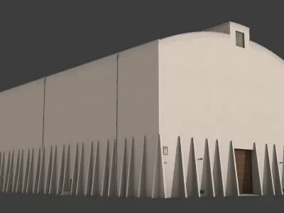 Warner Brothers Sound Stage Building Low-poly 3D model
