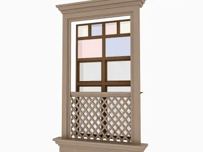 Pavilion Window 3 Low-poly 3D model