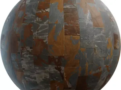 Blue Grey Marble Planks PBR Texture  Texture