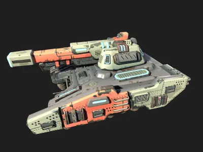 Stylized Sci Fi Space Tank-2 Low-poly 3D model