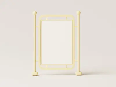 Black Wooden Frame 3D Model Low-poly 3D model