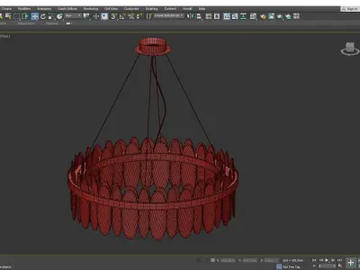 PIERRE chandelier with glass and gold metal Low-poly 3D model