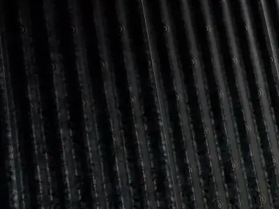 Dark Corrugated Metal Panel with Bolts PBR SEAMLESS Texture