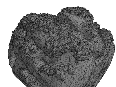 Glowing Mossy Alien Rock Formation Low-poly 3D model