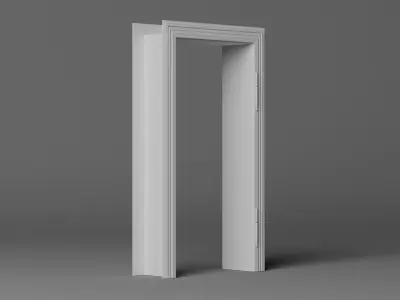 Vintage Door with Brass Handle 3D model