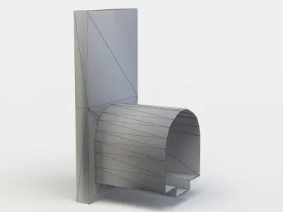 Wall with hole Low-poly 3D model