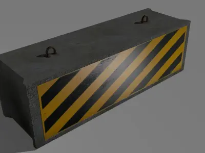 Concrete Barrier 3D model Low-poly 3D model
