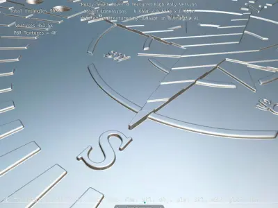 Compass Sewer Cover 4 Rusty Low and High-Poly Versions 3D Model Pack