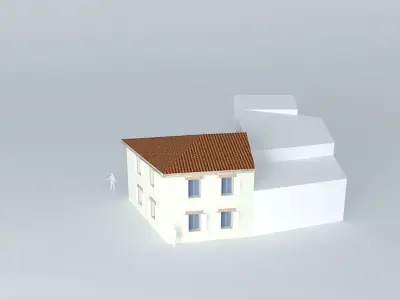 2 homes terraced house in town Free 3D model