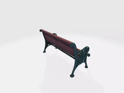 Classic Victorian Park Bench - Game Ready PBR Low-poly 3D model