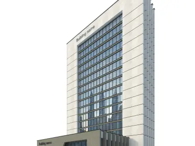 High-rise office building No 10 Low-poly 3D model