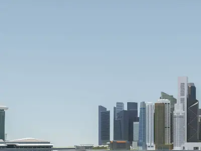 Singapore City Low-poly 3D model