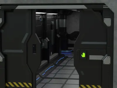 Sci Fi Modular Interior 1A Low-poly 3D model