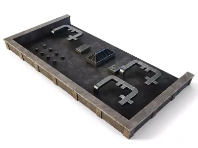 Tenement Building Roof Floor Low-poly 3D model