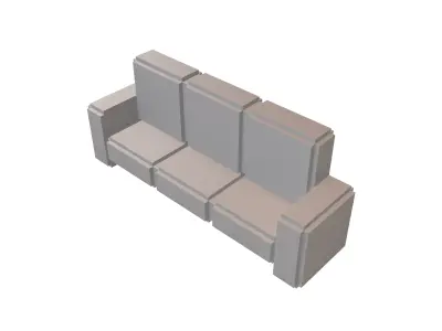Voxel Sofa v2 001 Low-poly 3D model