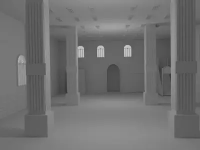Mosque Interior No Material 3D model