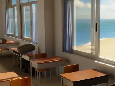 School classroom  3D model