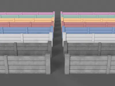 PBR Concrete Wall 3D Model Pack