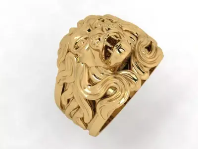 Lion Head Ring for  3D print model