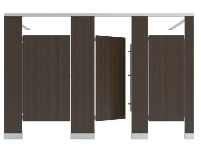 Toilet Stall-001 Wood 3D model