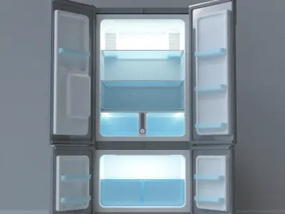 French Door Fridge Low-poly 3D model