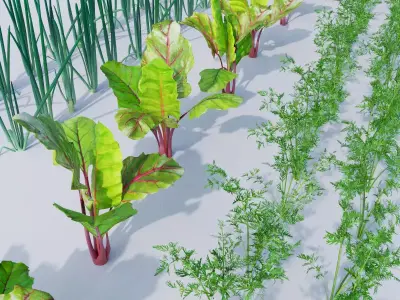 Vegetable patch Low-poly 3D model
