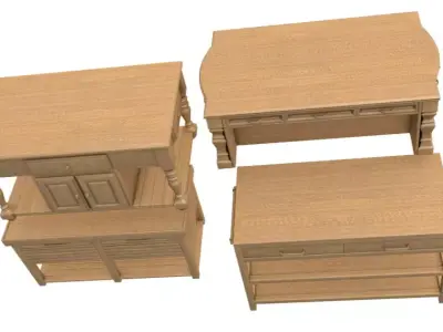 Kitchen Island Collection 3D model
