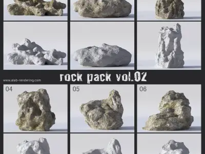 3D Rocks Collection II Low-poly 3D model