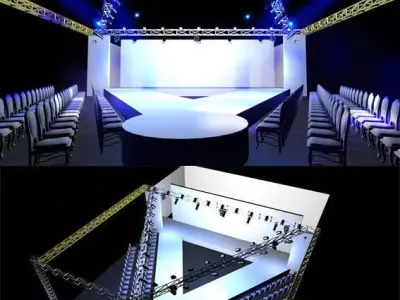 Stage party concert fashion catwalk T station  43 3D model