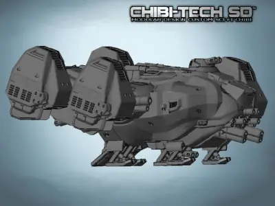CHIBI-TECH SD - RAXA II  ARMORED HEAVY DROPSHIP 3D print model